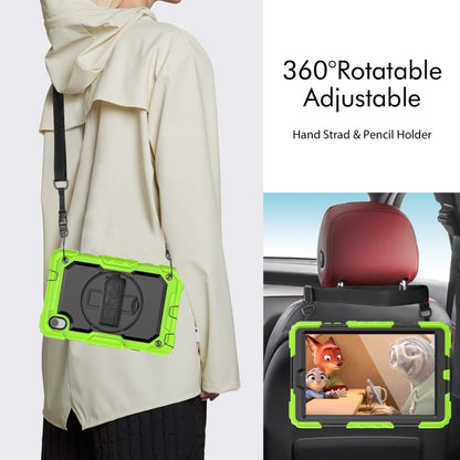 For Lenovo Tab M8 HD 2020/2019 Silicone Hybrid PC Tablet Case with Shoulder Strap(Yellow Green) - Lenovo by buy2fix | Online Shopping UK | buy2fix