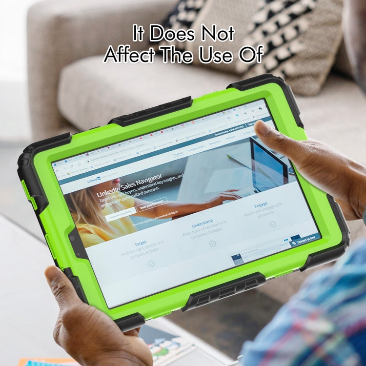 For Lenovo Tab M8 HD 2020/2019 Silicone Hybrid PC Tablet Case with Shoulder Strap(Yellow Green PC) - Lenovo by buy2fix | Online Shopping UK | buy2fix