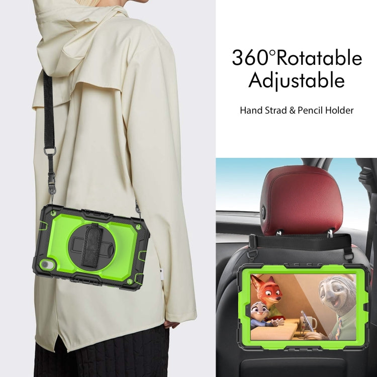 For Lenovo Tab M8 HD 2020/2019 Silicone Hybrid PC Tablet Case with Shoulder Strap(Yellow Green PC) - Lenovo by buy2fix | Online Shopping UK | buy2fix