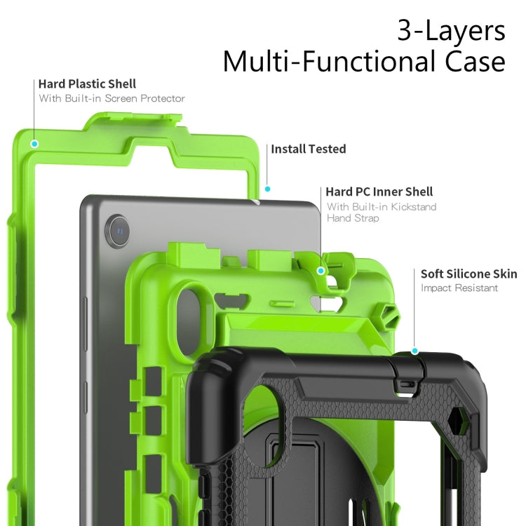 For Lenovo Tab M8 HD 2020/2019 Silicone Hybrid PC Tablet Case with Shoulder Strap(Yellow Green PC) - Lenovo by buy2fix | Online Shopping UK | buy2fix