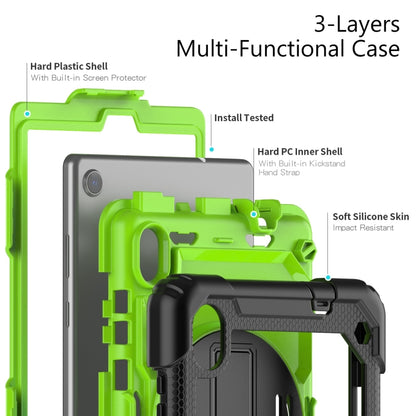 For Lenovo Tab M8 HD 2020/2019 Silicone Hybrid PC Tablet Case with Shoulder Strap(Yellow Green PC) - Lenovo by buy2fix | Online Shopping UK | buy2fix