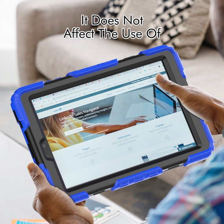 For Lenovo Tab M8 HD 2020/2019 Silicone Hybrid PC Tablet Case with Shoulder Strap(Blue) - Lenovo by buy2fix | Online Shopping UK | buy2fix