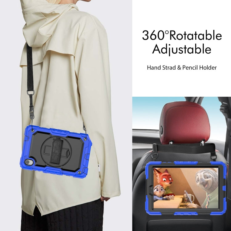 For Lenovo Tab M8 HD 2020/2019 Silicone Hybrid PC Tablet Case with Shoulder Strap(Blue) - Lenovo by buy2fix | Online Shopping UK | buy2fix