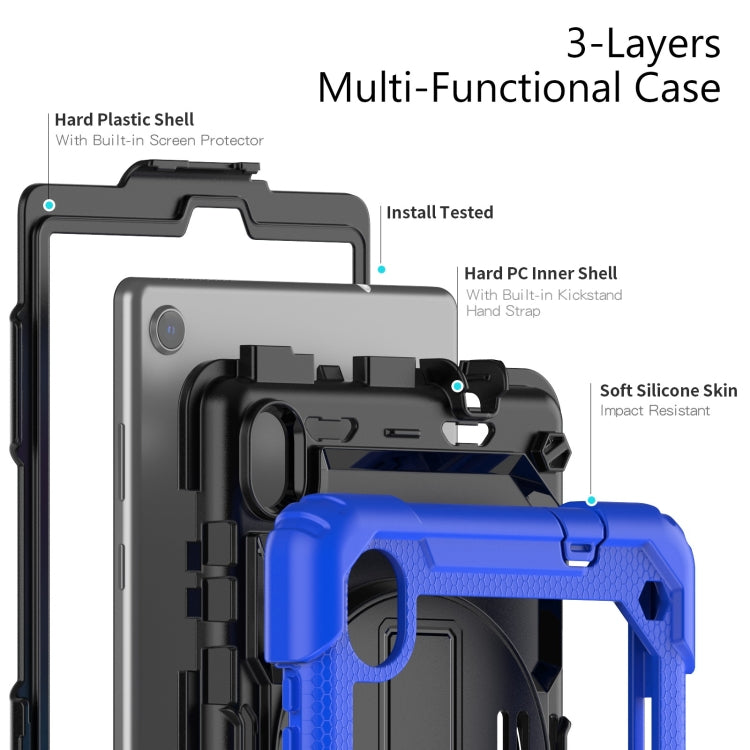 For Lenovo Tab M8 HD 2020/2019 Silicone Hybrid PC Tablet Case with Shoulder Strap(Blue) - Lenovo by buy2fix | Online Shopping UK | buy2fix