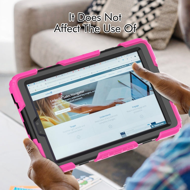 For Lenovo Tab M8 HD 2020/2019 Silicone Hybrid PC Tablet Case with Shoulder Strap(Rose Red) - Lenovo by buy2fix | Online Shopping UK | buy2fix