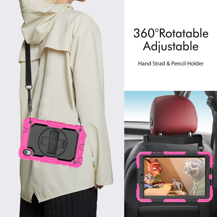 For Lenovo Tab M8 HD 2020/2019 Silicone Hybrid PC Tablet Case with Shoulder Strap(Rose Red) - Lenovo by buy2fix | Online Shopping UK | buy2fix