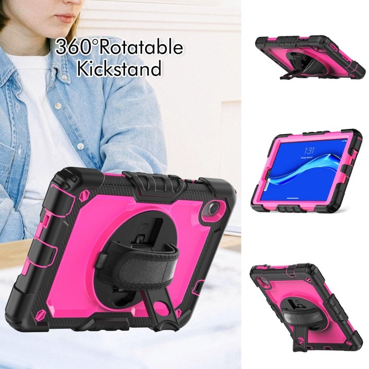For Lenovo Tab M8 HD 2020/2019 Silicone Hybrid PC Tablet Case with Shoulder Strap(Rose Red PC) - Lenovo by buy2fix | Online Shopping UK | buy2fix