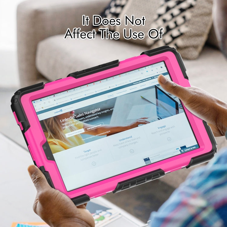 For Lenovo Tab M8 HD 2020/2019 Silicone Hybrid PC Tablet Case with Shoulder Strap(Rose Red PC) - Lenovo by buy2fix | Online Shopping UK | buy2fix