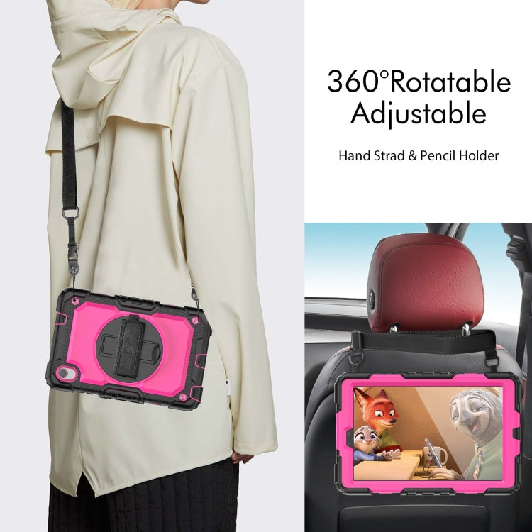 For Lenovo Tab M8 HD 2020/2019 Silicone Hybrid PC Tablet Case with Shoulder Strap(Rose Red PC) - Lenovo by buy2fix | Online Shopping UK | buy2fix