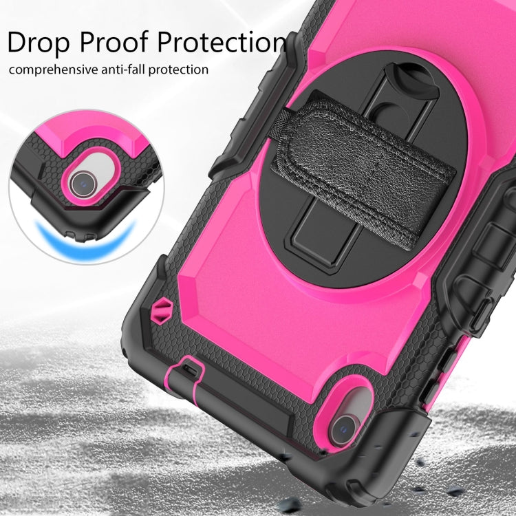 For Lenovo Tab M8 HD 2020/2019 Silicone Hybrid PC Tablet Case with Shoulder Strap(Rose Red PC) - Lenovo by buy2fix | Online Shopping UK | buy2fix