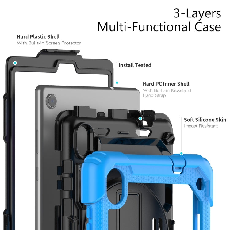 For Lenovo Tab M8 HD 2020/2019 Silicone Hybrid PC Tablet Case with Shoulder Strap(Light Blue) - Lenovo by buy2fix | Online Shopping UK | buy2fix