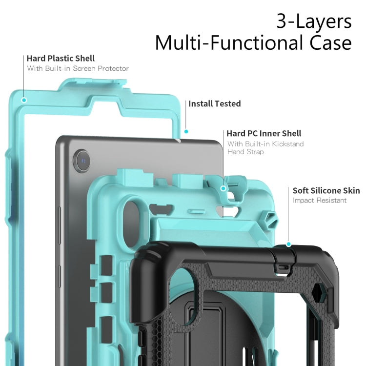 For Lenovo Tab M8 HD 2020/2019 Silicone Hybrid PC Tablet Case with Shoulder Strap(Light Blue PC) - Lenovo by buy2fix | Online Shopping UK | buy2fix