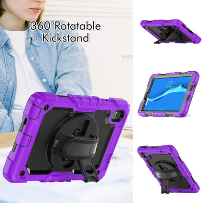 For Lenovo Tab M8 HD 2020/2019 Silicone Hybrid PC Tablet Case with Shoulder Strap(Purple) - Lenovo by buy2fix | Online Shopping UK | buy2fix