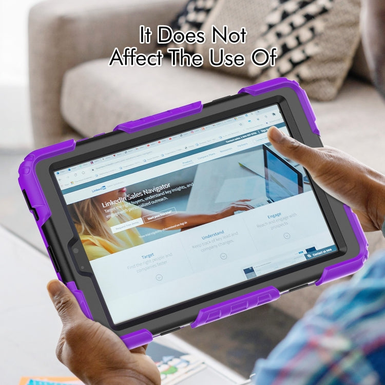 For Lenovo Tab M8 HD 2020/2019 Silicone Hybrid PC Tablet Case with Shoulder Strap(Purple) - Lenovo by buy2fix | Online Shopping UK | buy2fix