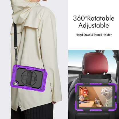 For Lenovo Tab M8 HD 2020/2019 Silicone Hybrid PC Tablet Case with Shoulder Strap(Purple) - Lenovo by buy2fix | Online Shopping UK | buy2fix