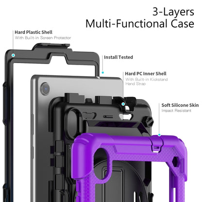 For Lenovo Tab M8 HD 2020/2019 Silicone Hybrid PC Tablet Case with Shoulder Strap(Purple) - Lenovo by buy2fix | Online Shopping UK | buy2fix
