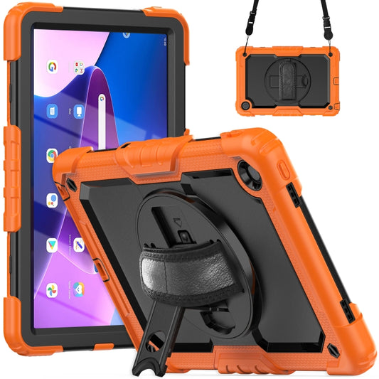 For Lenovo Tab M10 Plus 10.6 Gen 3rd Silicone Hybrid PC Tablet Case with Shoulder Strap(Orange) - Lenovo by buy2fix | Online Shopping UK | buy2fix