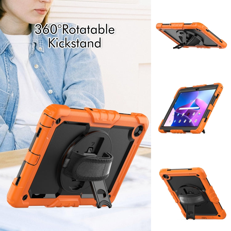 For Lenovo Tab M10 Plus 10.6 Gen 3rd Silicone Hybrid PC Tablet Case with Shoulder Strap(Orange) - Lenovo by buy2fix | Online Shopping UK | buy2fix