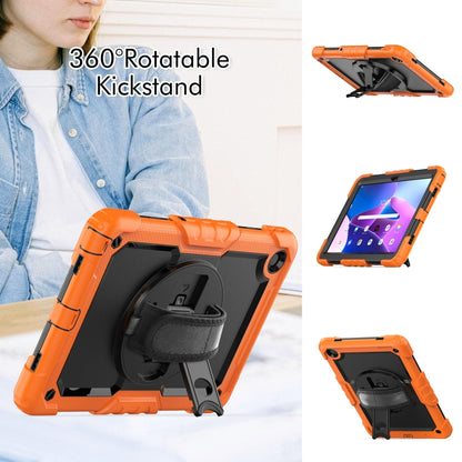 For Lenovo Tab M10 Plus 10.6 Gen 3rd Silicone Hybrid PC Tablet Case with Shoulder Strap(Orange) - Lenovo by buy2fix | Online Shopping UK | buy2fix