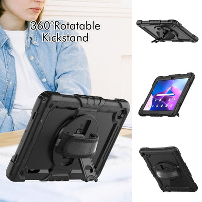 For Lenovo Tab M10 Plus 10.6 Gen 3rd Silicone Hybrid PC Tablet Case with Shoulder Strap(Black) - Lenovo by buy2fix | Online Shopping UK | buy2fix
