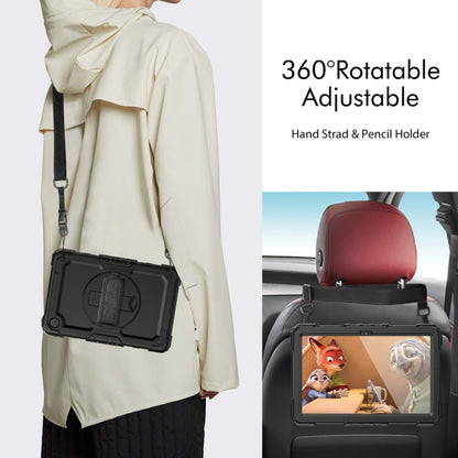 For Lenovo Tab M10 Plus 10.6 Gen 3rd Silicone Hybrid PC Tablet Case with Shoulder Strap(Black) - Lenovo by buy2fix | Online Shopping UK | buy2fix