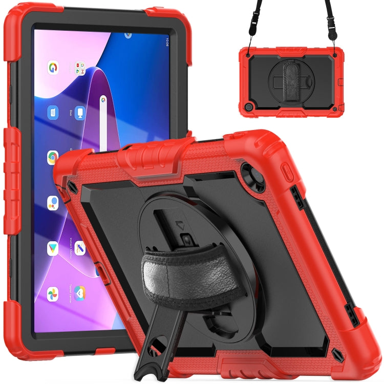 For Lenovo Tab M10 Plus 10.6 Gen 3rd Silicone Hybrid PC Tablet Case with Shoulder Strap(Red) - Lenovo by buy2fix | Online Shopping UK | buy2fix