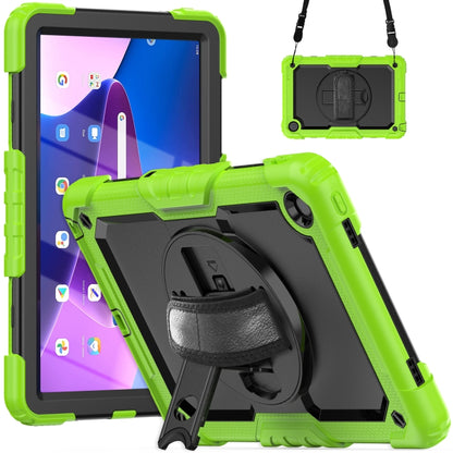 For Lenovo Tab M10 Plus 10.6 Gen 3rd Silicone Hybrid PC Tablet Case with Shoulder Strap(Yellow Green) - Lenovo by buy2fix | Online Shopping UK | buy2fix