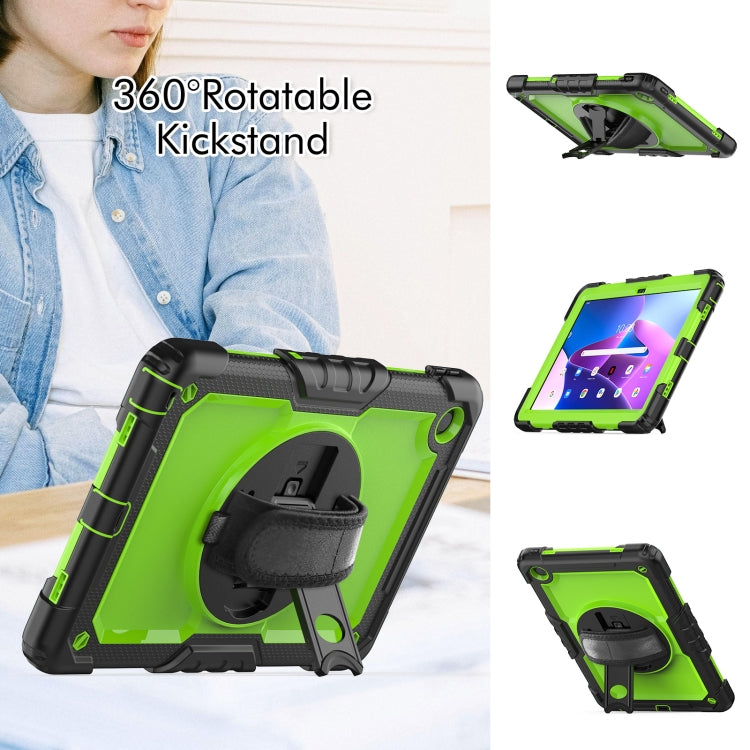 For Lenovo Tab M10 Plus 10.6 Gen 3rd Silicone Hybrid PC Tablet Case with Shoulder Strap(Yellow Green PC) - Lenovo by buy2fix | Online Shopping UK | buy2fix