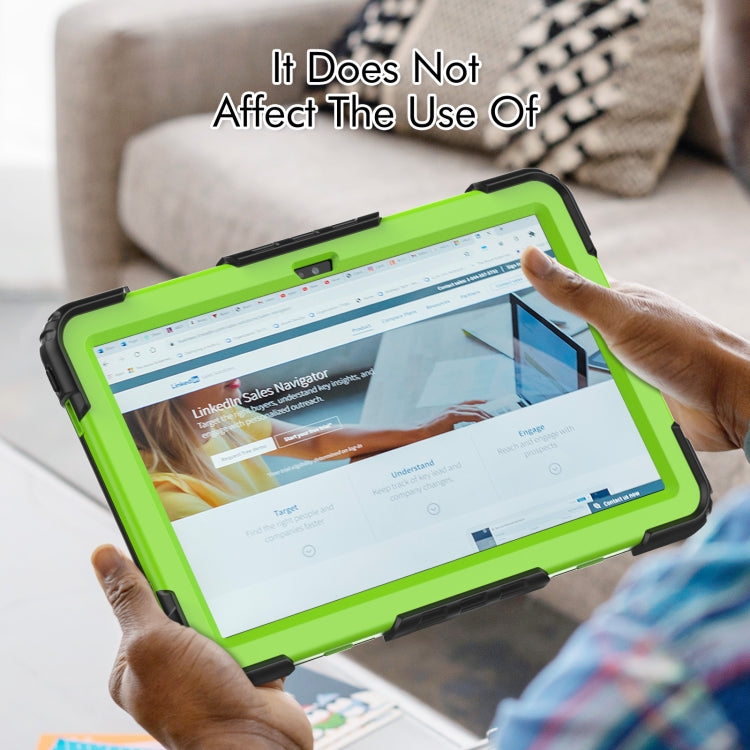 For Lenovo Tab M10 Plus 10.6 Gen 3rd Silicone Hybrid PC Tablet Case with Shoulder Strap(Yellow Green PC) - Lenovo by buy2fix | Online Shopping UK | buy2fix