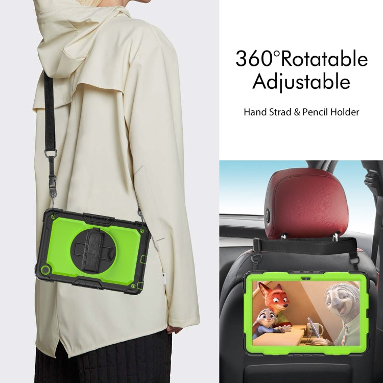 For Lenovo Tab M10 Plus 10.6 Gen 3rd Silicone Hybrid PC Tablet Case with Shoulder Strap(Yellow Green PC) - Lenovo by buy2fix | Online Shopping UK | buy2fix