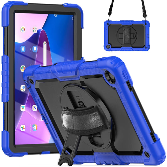 For Lenovo Tab M10 Plus 10.6 Gen 3rd Silicone Hybrid PC Tablet Case with Shoulder Strap(Blue) - Lenovo by buy2fix | Online Shopping UK | buy2fix