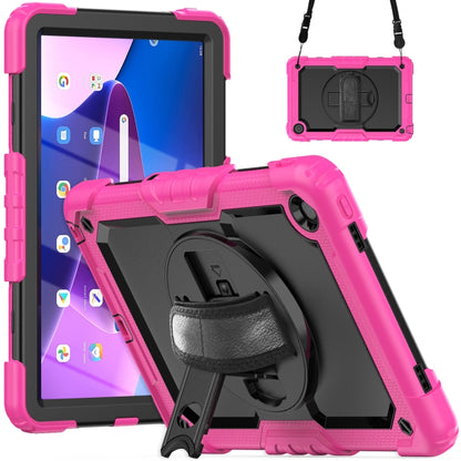 For Lenovo Tab M10 Plus 10.6 Gen 3rd Silicone Hybrid PC Tablet Case with Shoulder Strap(Rose Red) - Lenovo by buy2fix | Online Shopping UK | buy2fix