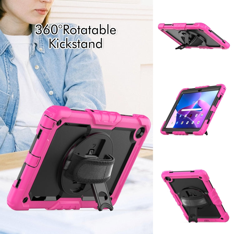 For Lenovo Tab M10 Plus 10.6 Gen 3rd Silicone Hybrid PC Tablet Case with Shoulder Strap(Rose Red) - Lenovo by buy2fix | Online Shopping UK | buy2fix