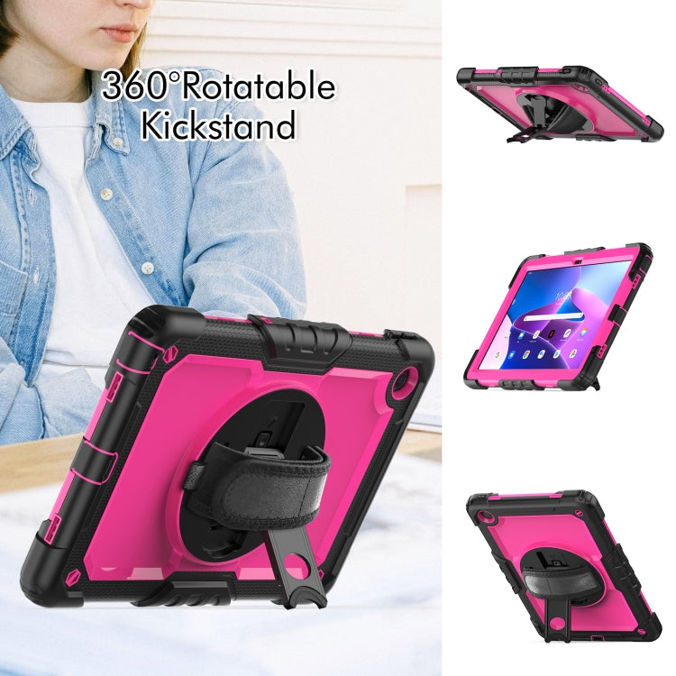 For Lenovo Tab M10 Plus 10.6 Gen 3rd Silicone Hybrid PC Tablet Case with Shoulder Strap(Rose Red PC) - Lenovo by buy2fix | Online Shopping UK | buy2fix