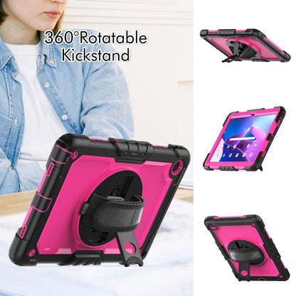 For Lenovo Tab M10 Plus 10.6 Gen 3rd Silicone Hybrid PC Tablet Case with Shoulder Strap(Rose Red PC) - Lenovo by buy2fix | Online Shopping UK | buy2fix