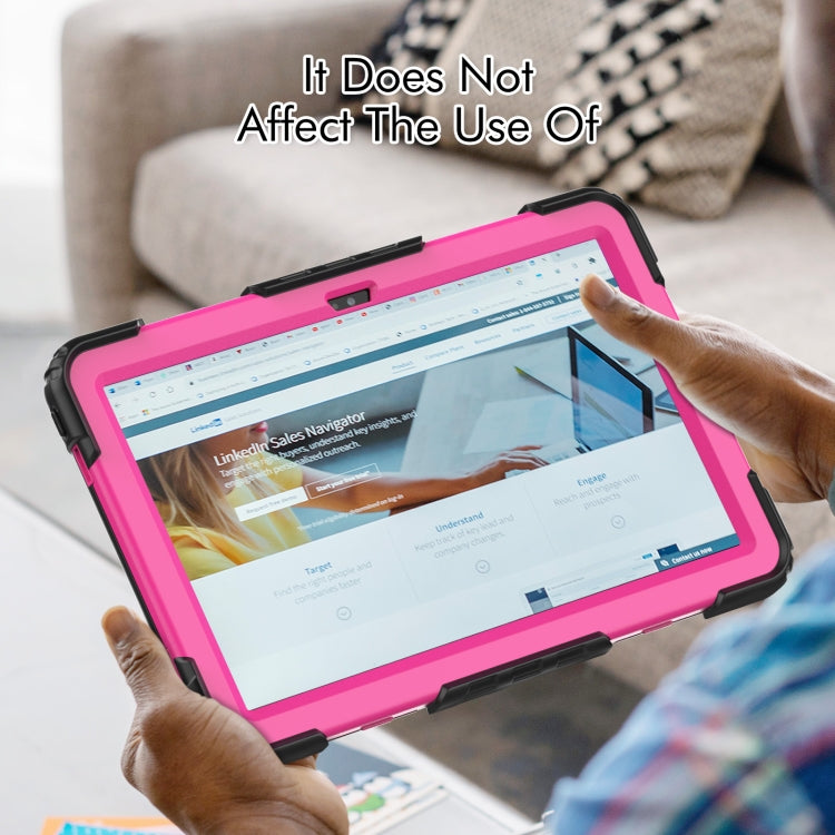 For Lenovo Tab M10 Plus 10.6 Gen 3rd Silicone Hybrid PC Tablet Case with Shoulder Strap(Rose Red PC) - Lenovo by buy2fix | Online Shopping UK | buy2fix