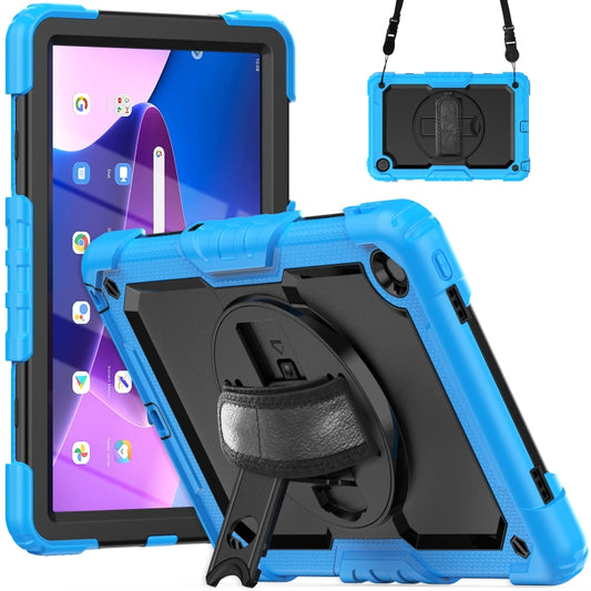For Lenovo Tab M10 Plus 10.6 Gen 3rd Silicone Hybrid PC Tablet Case with Shoulder Strap(Light Blue) - Lenovo by buy2fix | Online Shopping UK | buy2fix