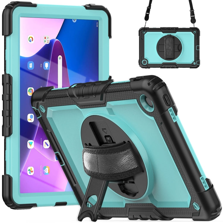 For Lenovo Tab M10 Plus 10.6 Gen 3rd Silicone Hybrid PC Tablet Case with Shoulder Strap(Light Blue PC) - Lenovo by buy2fix | Online Shopping UK | buy2fix