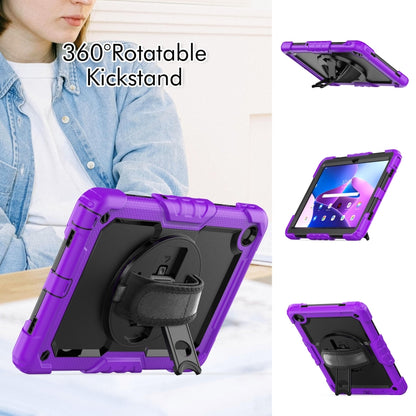 For Lenovo Tab M10 Plus 10.6 Gen 3rd Silicone Hybrid PC Tablet Case with Shoulder Strap(Purple) - Lenovo by buy2fix | Online Shopping UK | buy2fix