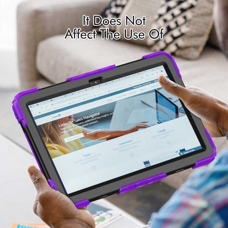 For Lenovo Tab M10 Plus 10.6 Gen 3rd Silicone Hybrid PC Tablet Case with Shoulder Strap(Purple) - Lenovo by buy2fix | Online Shopping UK | buy2fix