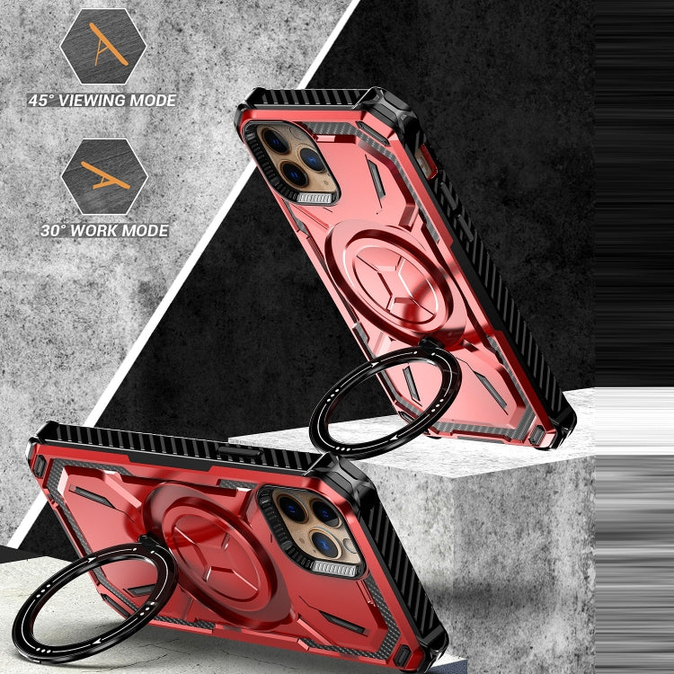 For iPhone 11 Pro Max Armor Series Holder Phone Case with Back Clip(Blue) by buy2fix