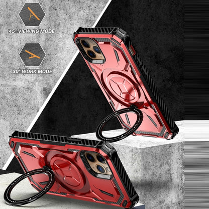 For iPhone 11 Pro Max Armor Series Holder Phone Case with Back Clip(Blue) by buy2fix
