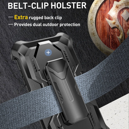 For iPhone 14 Pro Max Armor Series Holder Phone Case with Back Clip(Red) by buy2fix