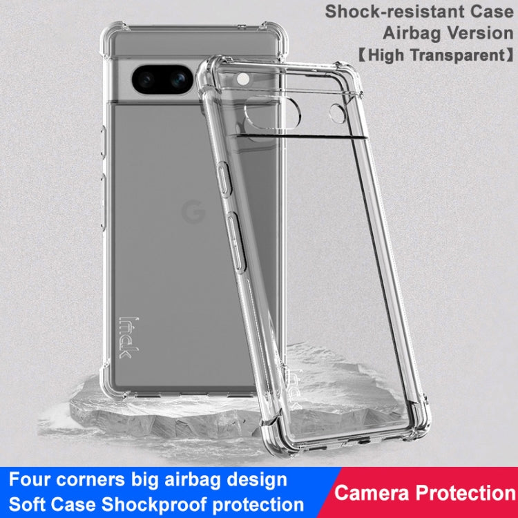 For Google Pixel 7a imak Shockproof Airbag TPU Phone Case(Transparent) - Google Cases by imak | Online Shopping UK | buy2fix