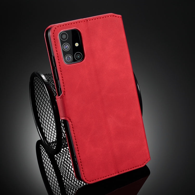 For Samsung Galaxy A51 5G DG.MING Retro Oil Side Horizontal Flip Case with Holder & Card Slots & Wallet(Red) - Galaxy Phone Cases by DG.MING | Online Shopping UK | buy2fix