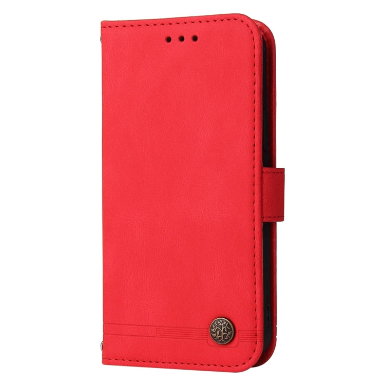 For Xiaomi 14 Skin Feel Life Tree Metal Button Leather Phone Case(Red) - 14 Cases by buy2fix | Online Shopping UK | buy2fix