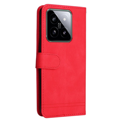 For Xiaomi 14 Skin Feel Life Tree Metal Button Leather Phone Case(Red) - 14 Cases by buy2fix | Online Shopping UK | buy2fix