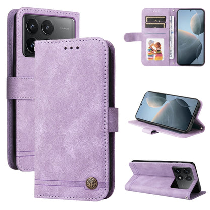 For Xiaomi Redmi K70 / K70 Pro Skin Feel Life Tree Metal Button Leather Phone Case(Purple) - K70 Pro Cases by buy2fix | Online Shopping UK | buy2fix