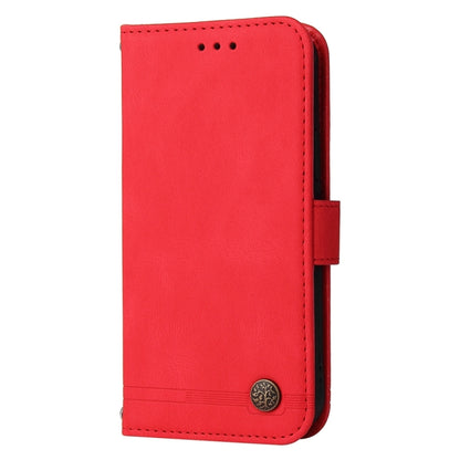 For Xiaomi Redmi Note13 4G Skin Feel Life Tree Metal Button Leather Phone Case(Red) - Note 13 Cases by buy2fix | Online Shopping UK | buy2fix