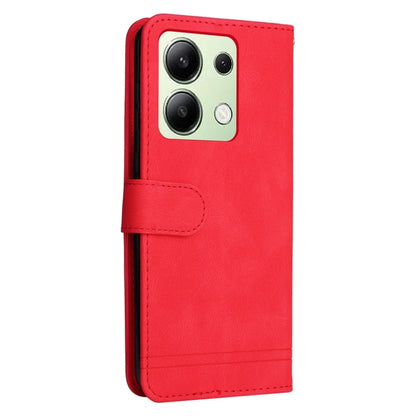 For Xiaomi Redmi Note13 4G Skin Feel Life Tree Metal Button Leather Phone Case(Red) - Note 13 Cases by buy2fix | Online Shopping UK | buy2fix